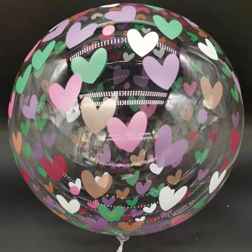 Gros Ballon Transparent à Motif Cœurs Beau