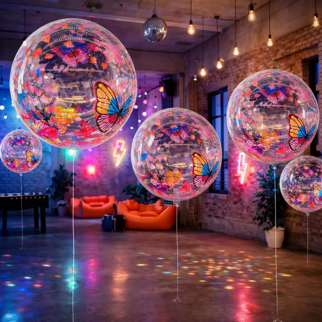 Gros Ballon Transparent Papillons