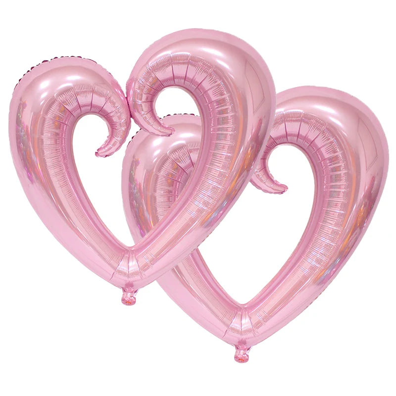 Gros Ballons Cœur Roses Beau