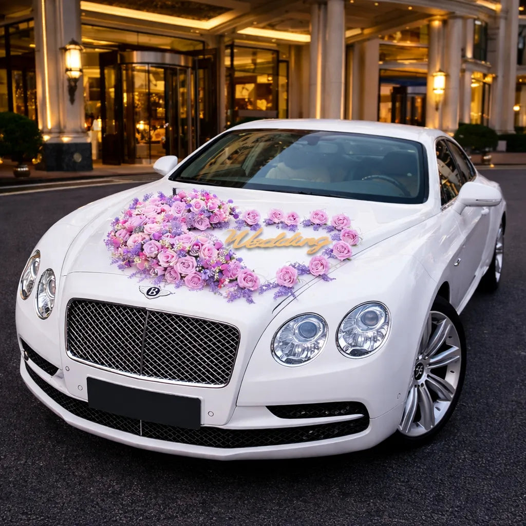 Gros Bouquet de Roses Pour Capot Voiture chic