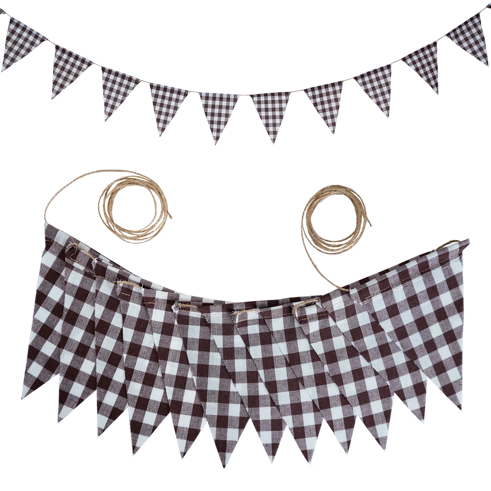 Guirlande Anniversaire Carreaux Marrons Unique