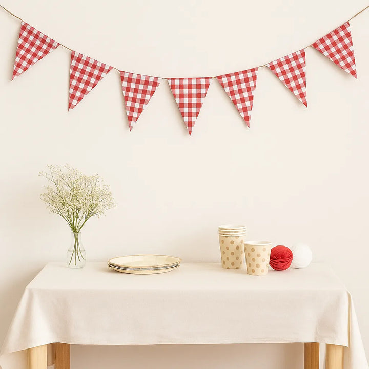 Guirlande Anniversaire Carreaux Rouges