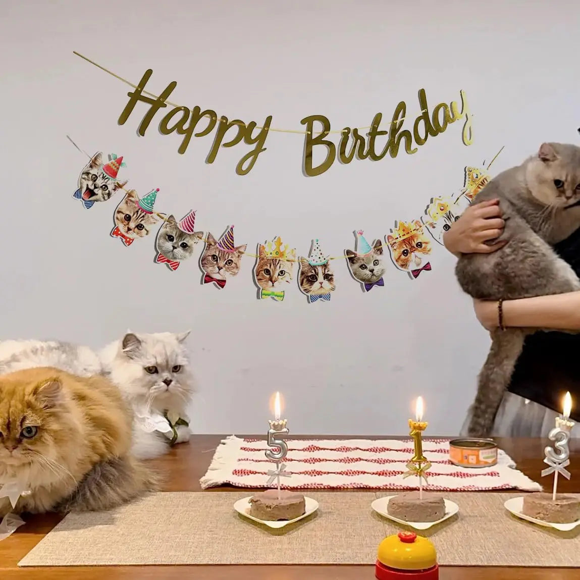 Guirlande Anniversaire Chat Kawaï