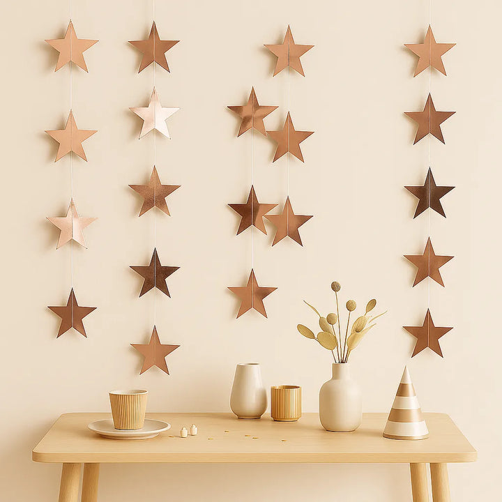 Guirlande Anniversaire Etoiles Rose Gold