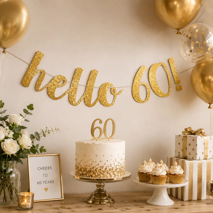 Guirlande Anniversaire Hello 60 raffiné