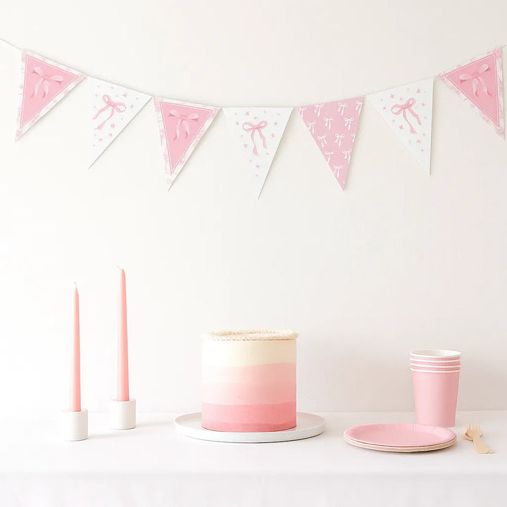 Guirlande Anniversaire Nœud Rose