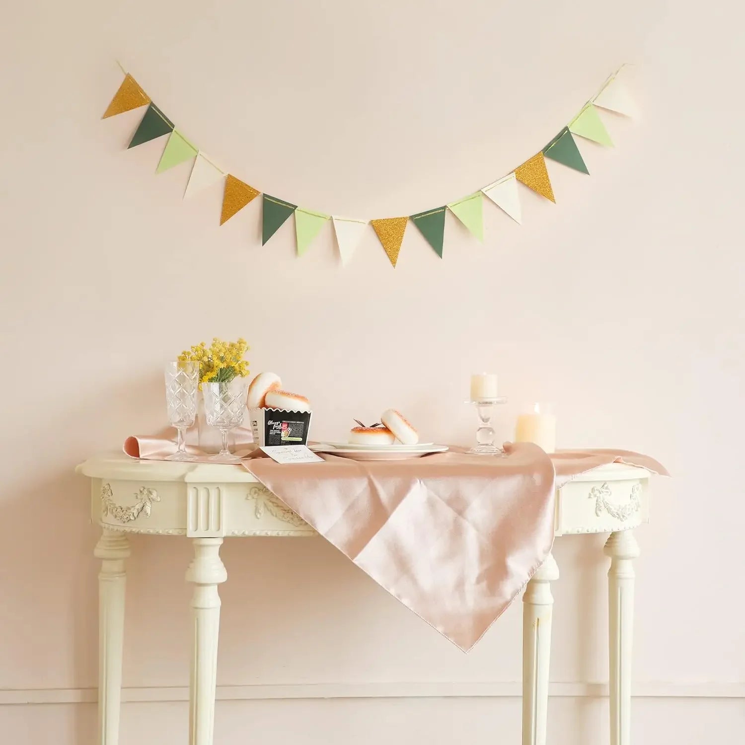 Guirlande Anniversaire Verte et Dorée Design