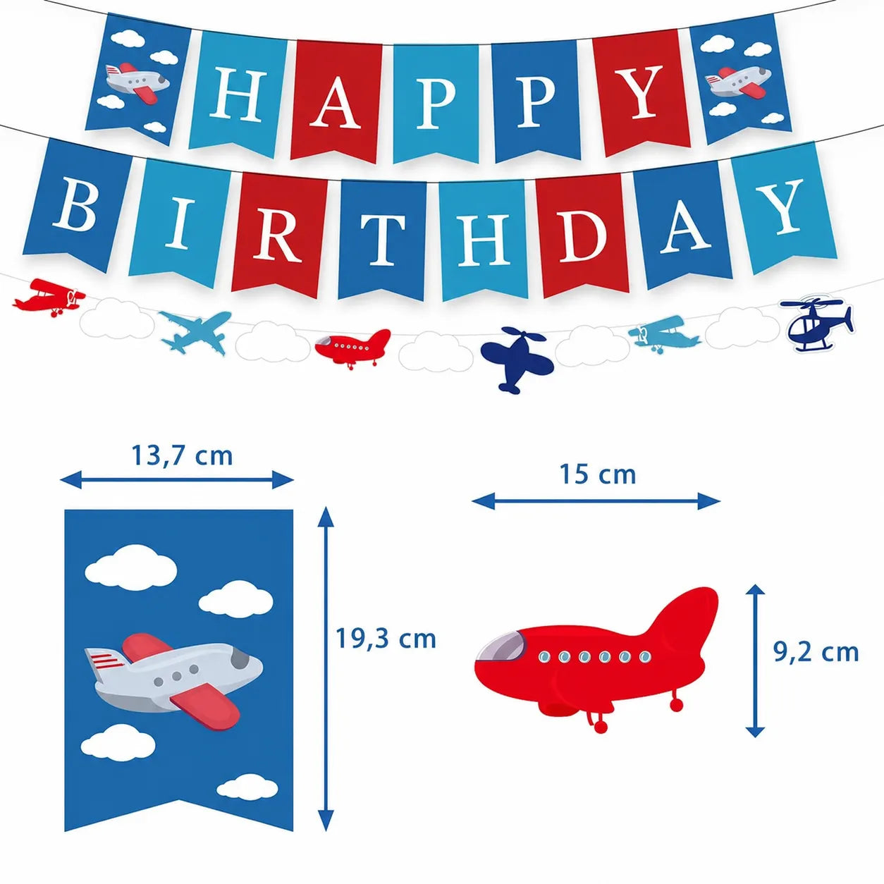 Guirlande Anniversaire Voyage Dimensions