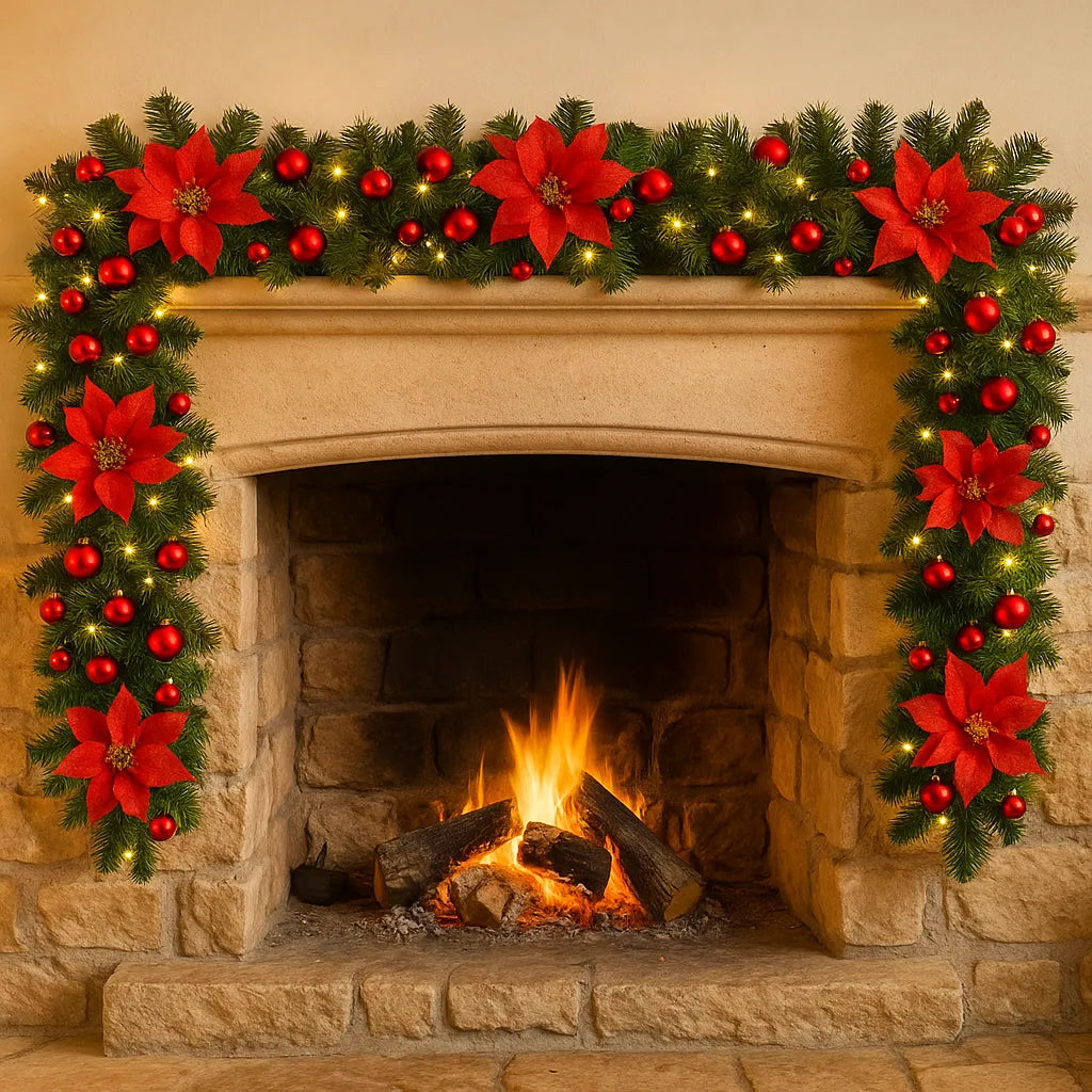 Guirlande Décorative à Fleurs Rouges