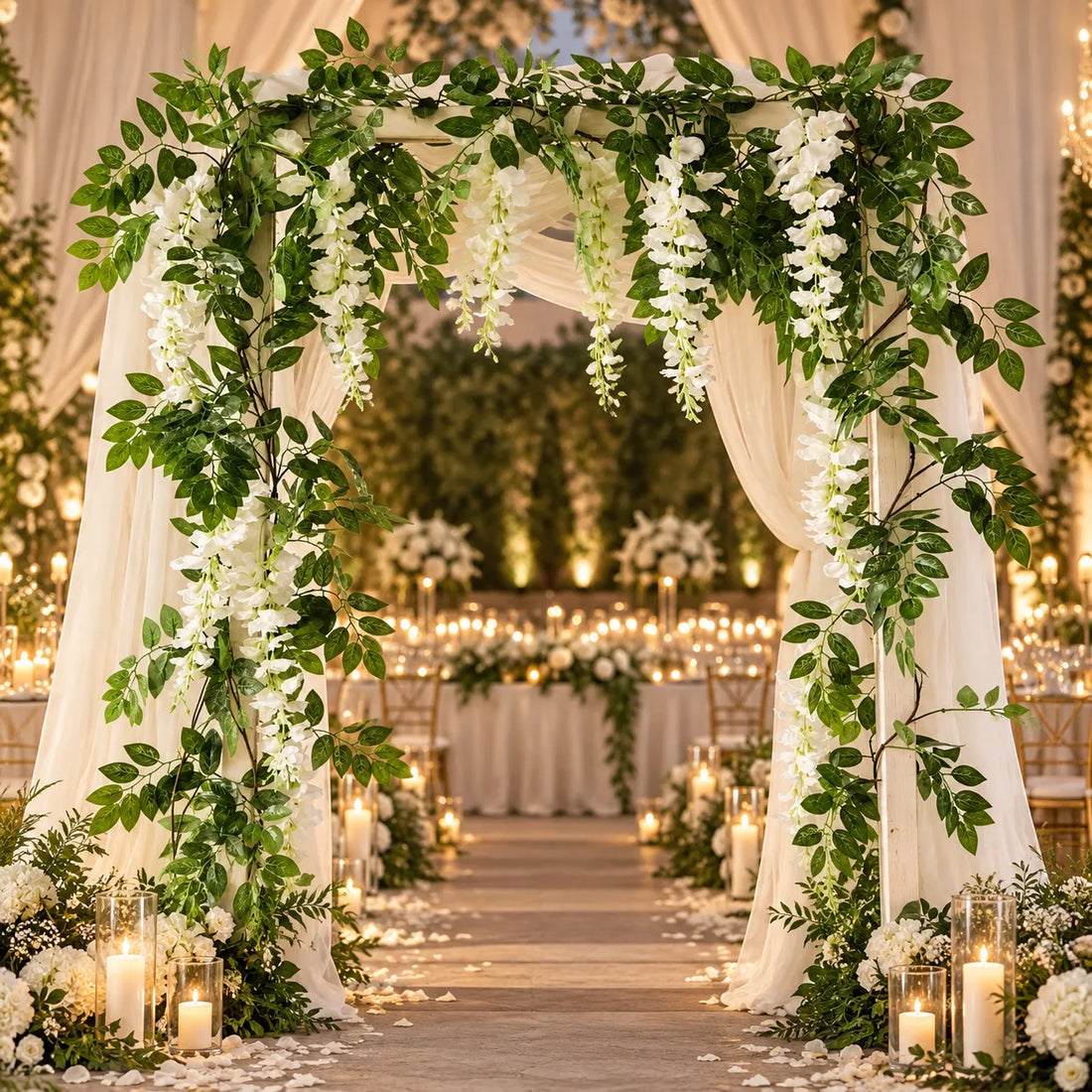 Guirlande De Feuillages Pour Arche Mariage naturel