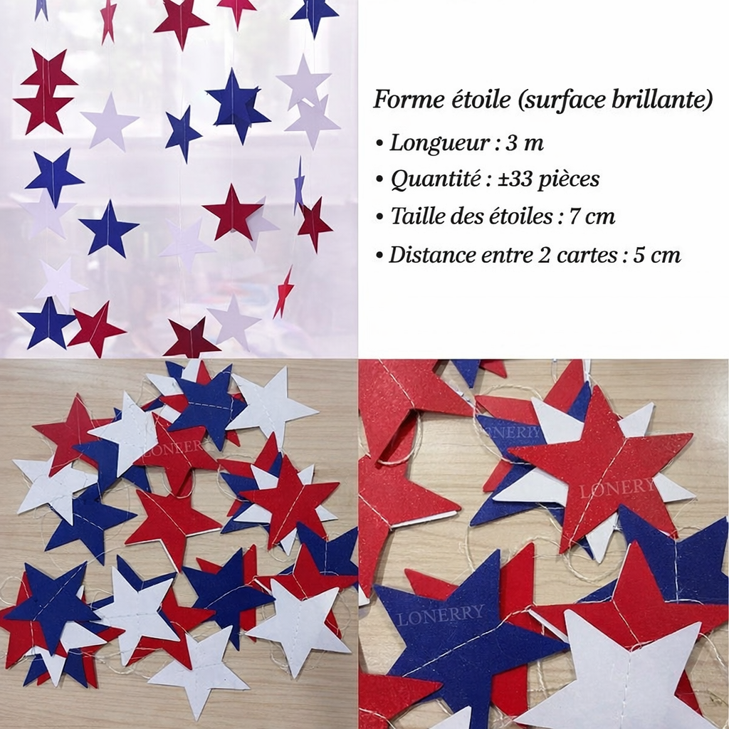 Guirlande Etoiles en Papier Caractéristique