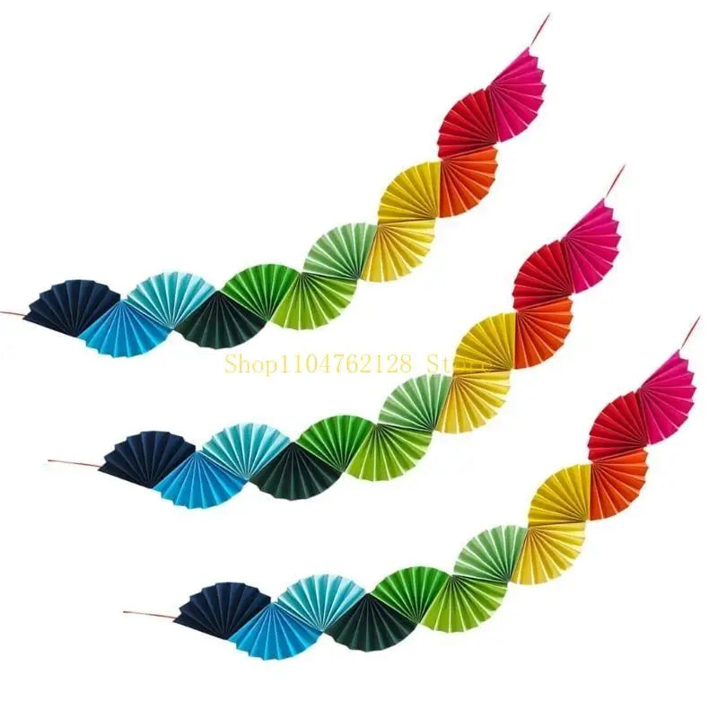 Guirlande Eventails Multicolores en Papier Harmonieux