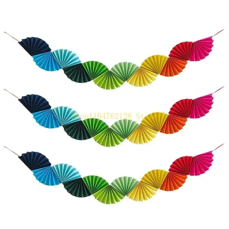 Guirlande Eventails Multicolores en Papier Unique
