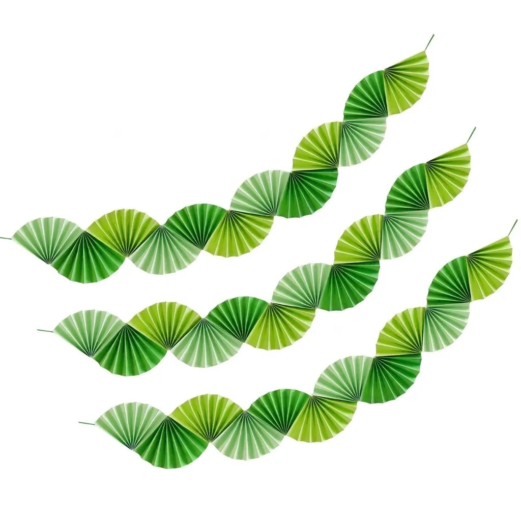 Guirlande Eventails Verts Minimaliste