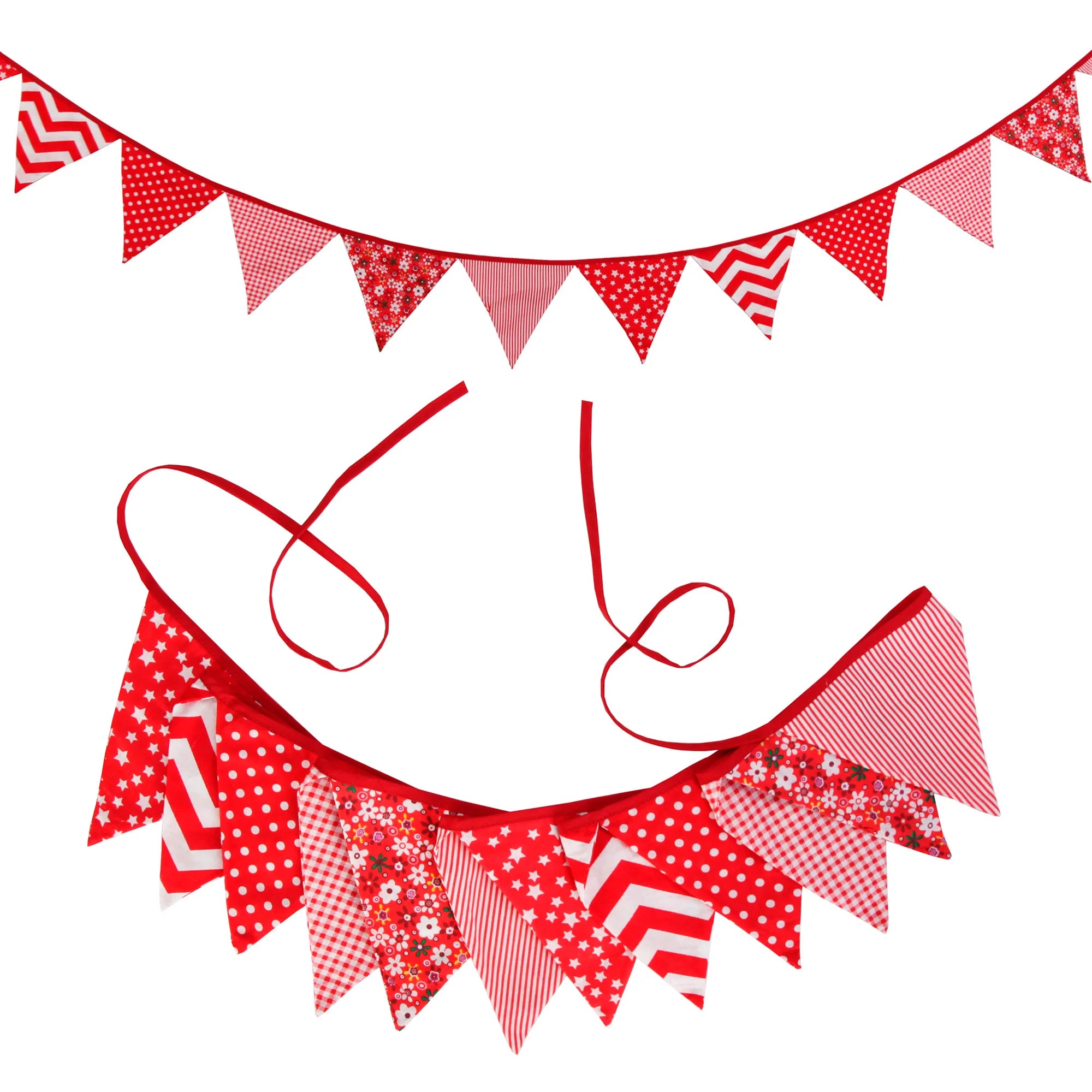 Guirlande Fanion Rouge en Tissu chic