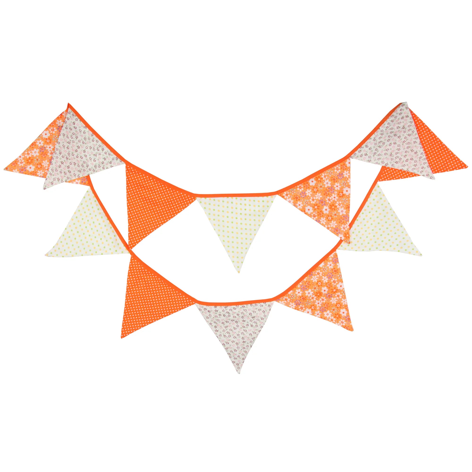 Guirlande Fanions Orange Fleuri Design