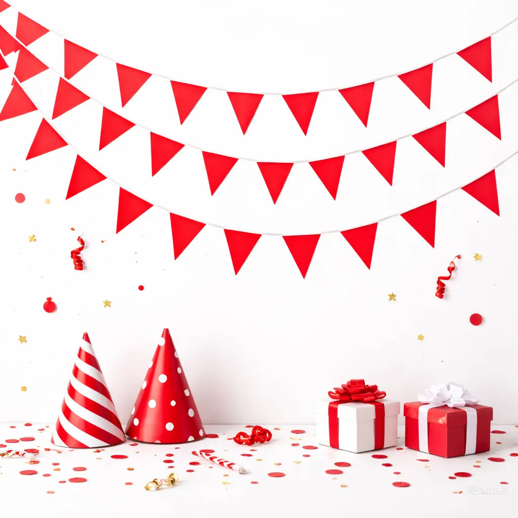 Guirlande Festive Rouge Minimaliste