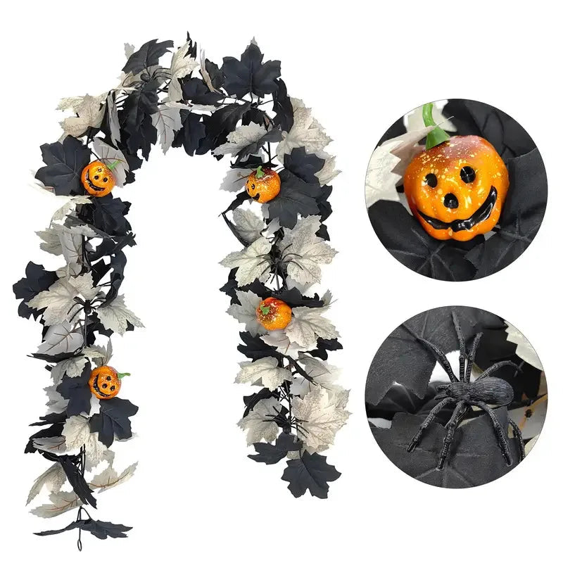 Guirlande Halloween Noir et Blanc Citrouille décoratif