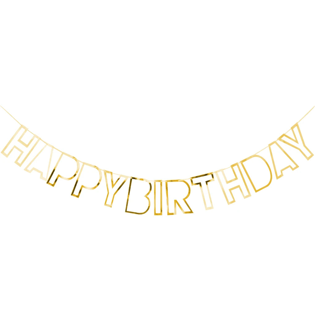 Guirlande Happy Birthday Contour Doré