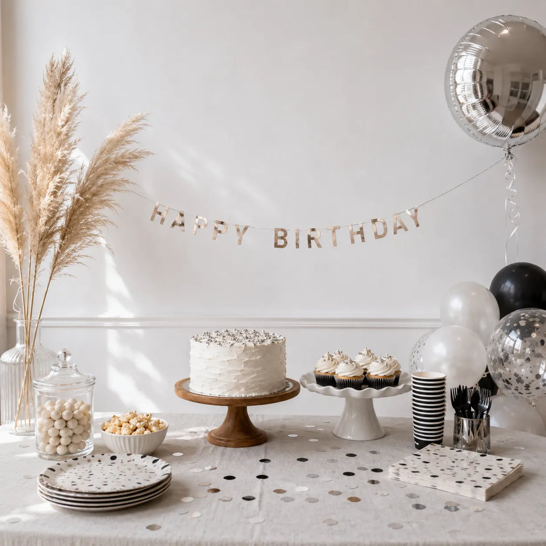 Guirlande Happy Birthday Doré Épuré Moderbe