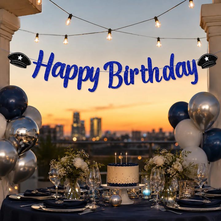 Guirlande Happy Birthday Police