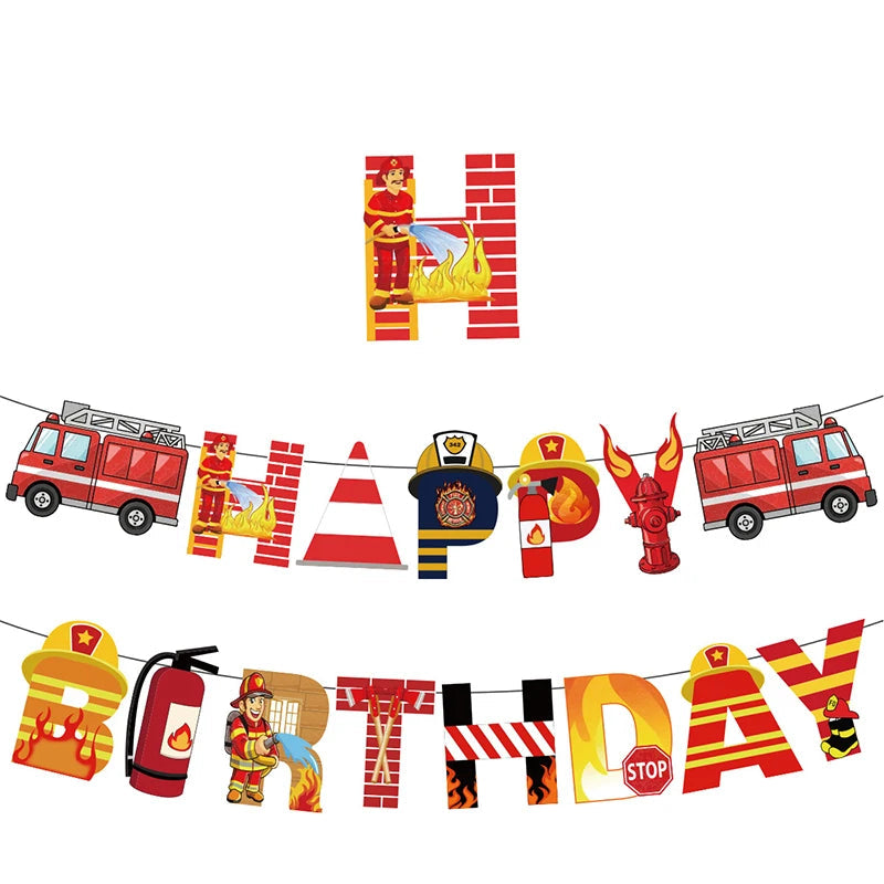 Guirlande Happy Birthday Pompier Cool