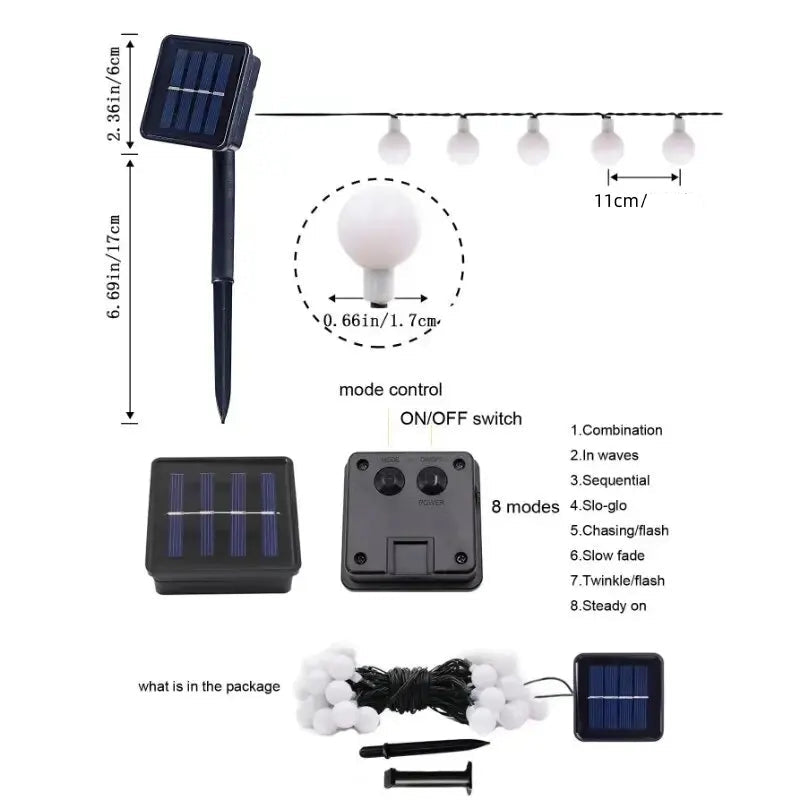 Guirlande LED Multicolore Solaire moderne