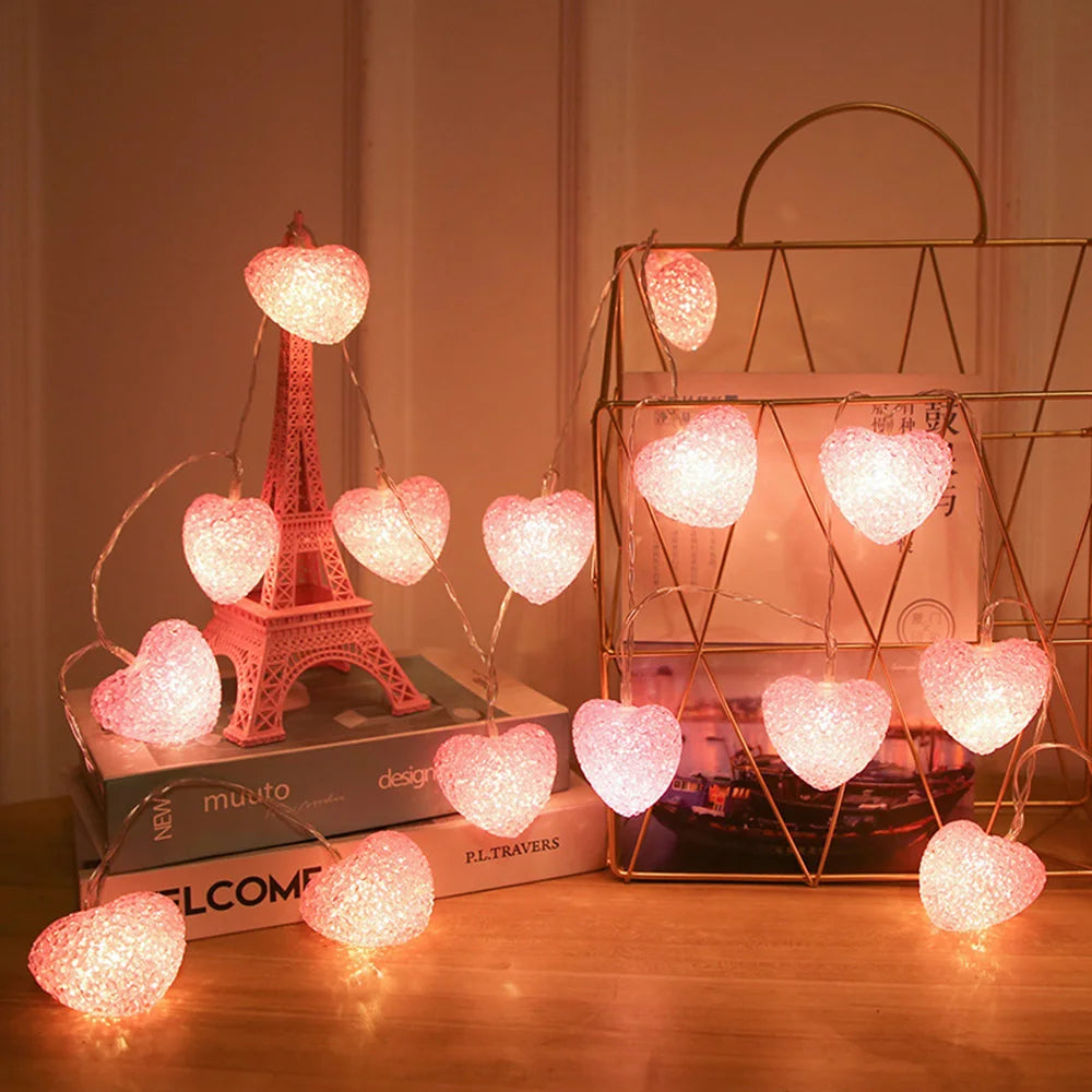 Guirlande Lumineuse Cœurs Roses