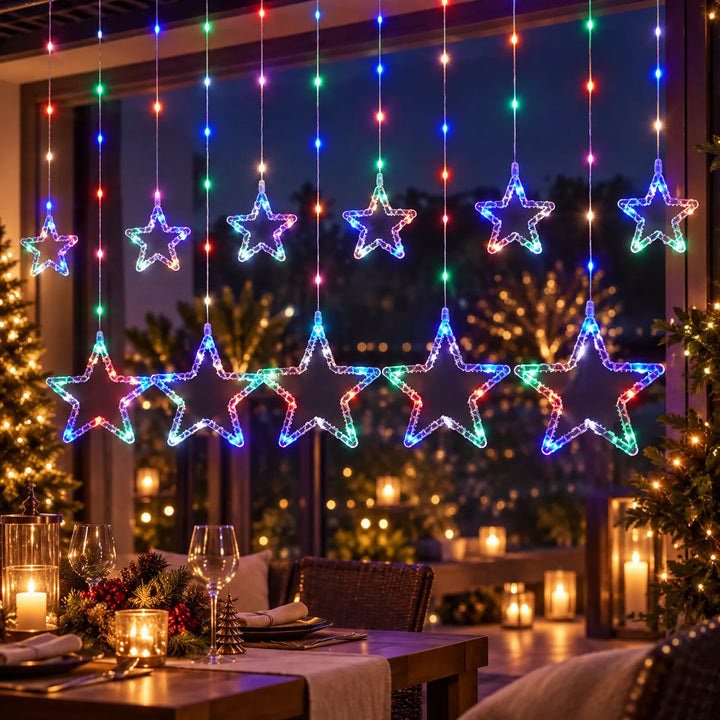 Guirlande Lumineuse Etoiles Multicolores Suspendues féerique