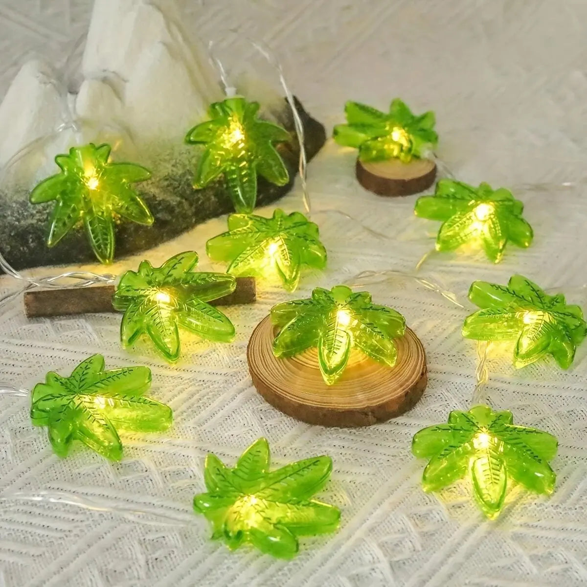 Guirlande Lumineuse Feuille d’érable Verte décoratif