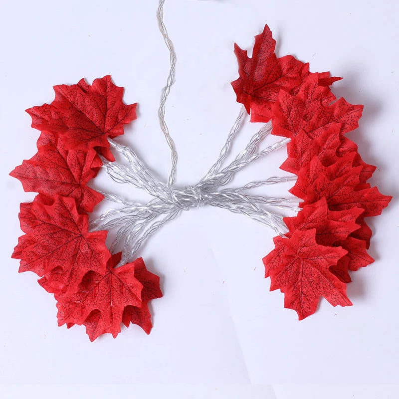 Guirlande Lumineuse Feuilles d’Erables Rouge Halloween décorative