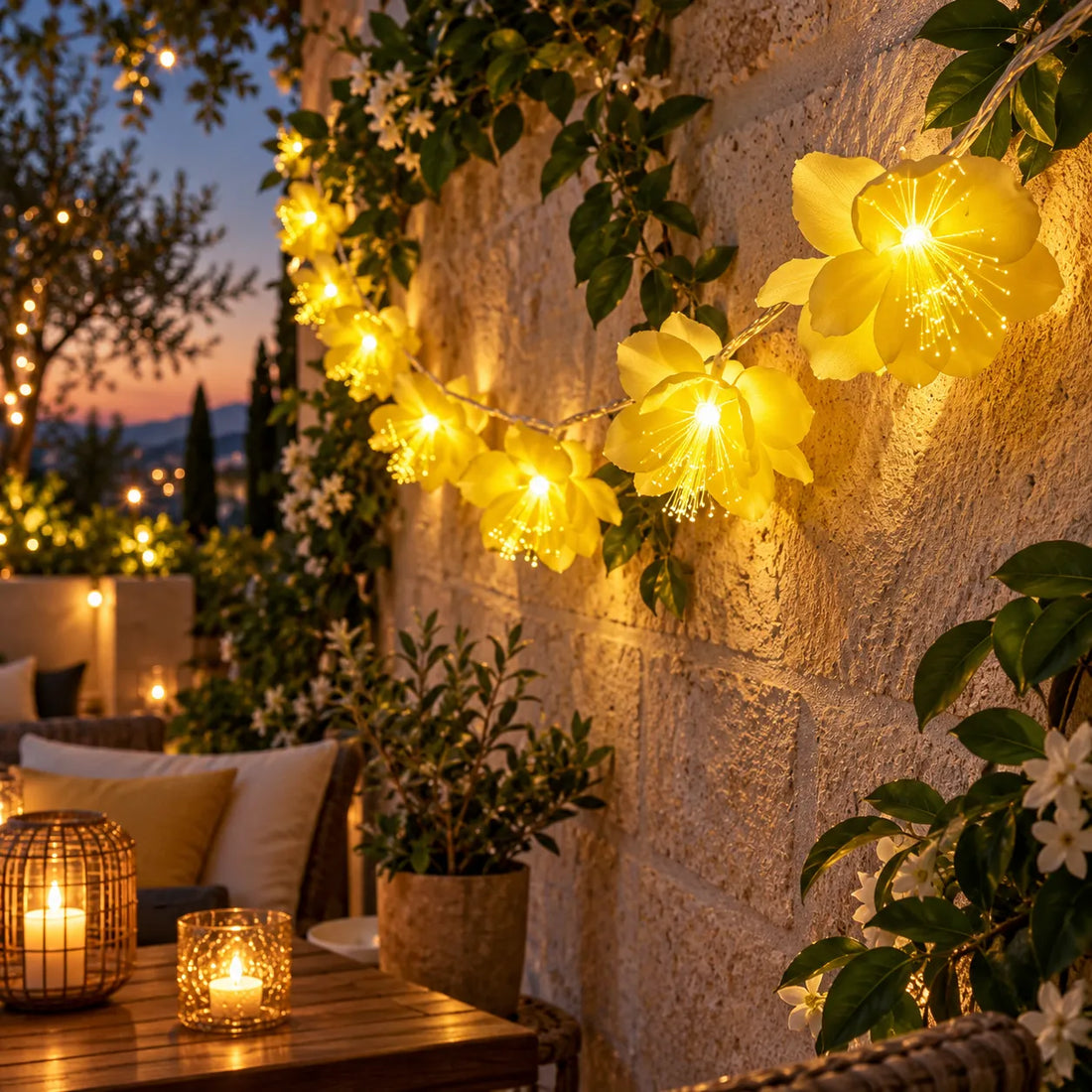 Guirlande Lumineuse à Fleurs Jaunes élégant