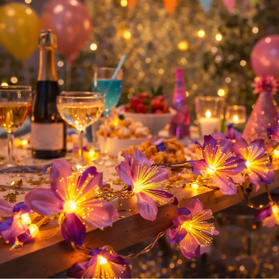 Guirlande Lumineuse à Fleurs Violettes Elégant