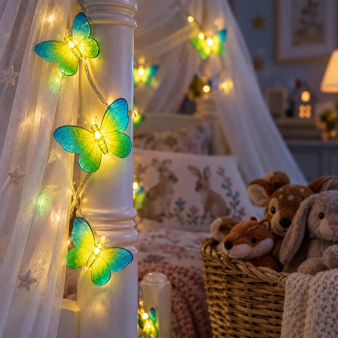 Guirlande Lumineuse Papillons Verts Design