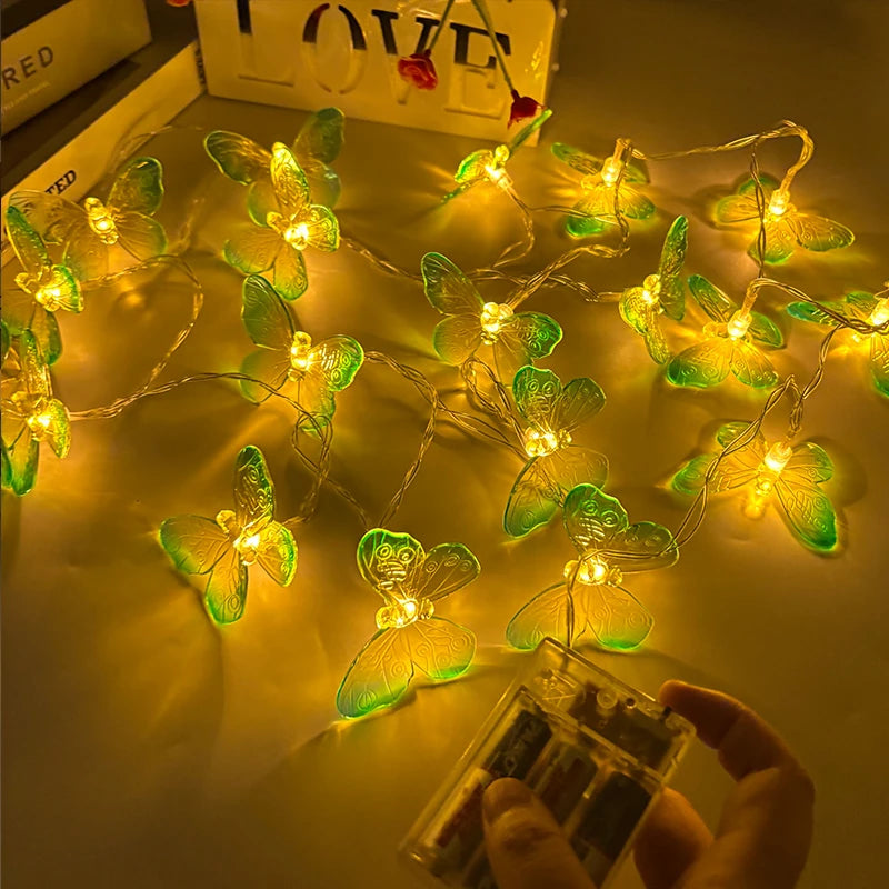 Guirlande Lumineuse Papillons Verts Festive