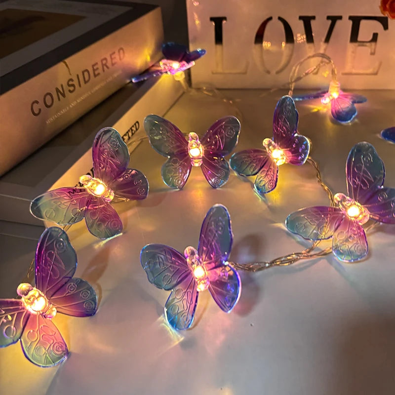 Guirlande Lumineuse Papillons Violets Minimaliste