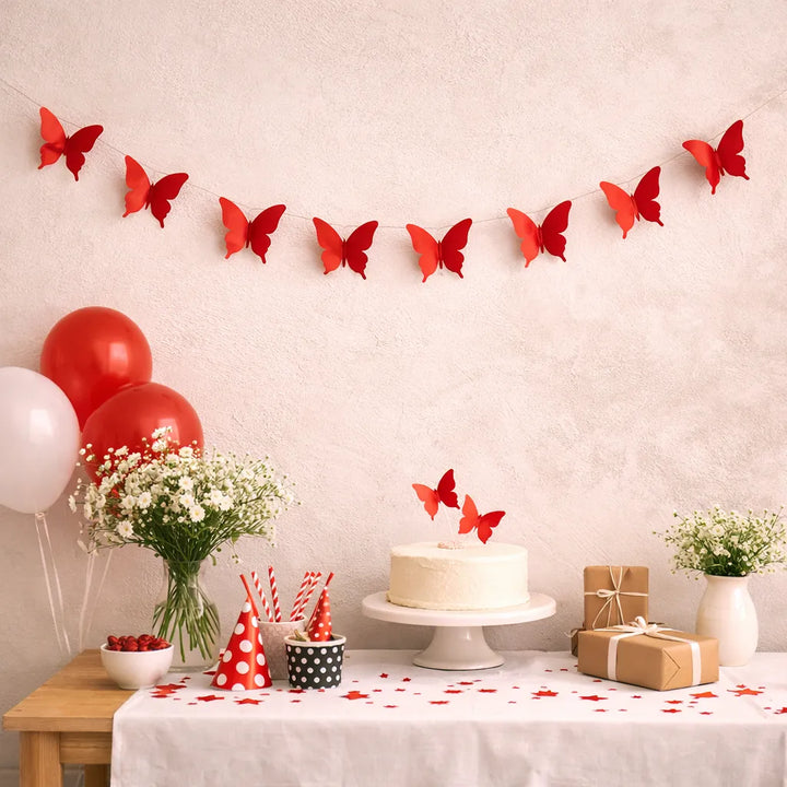 Guirlande Papillon Rouge 