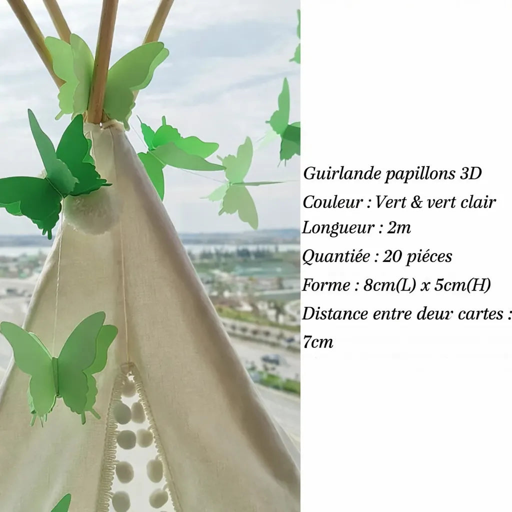 Guirlande Papillons 3D Verts original