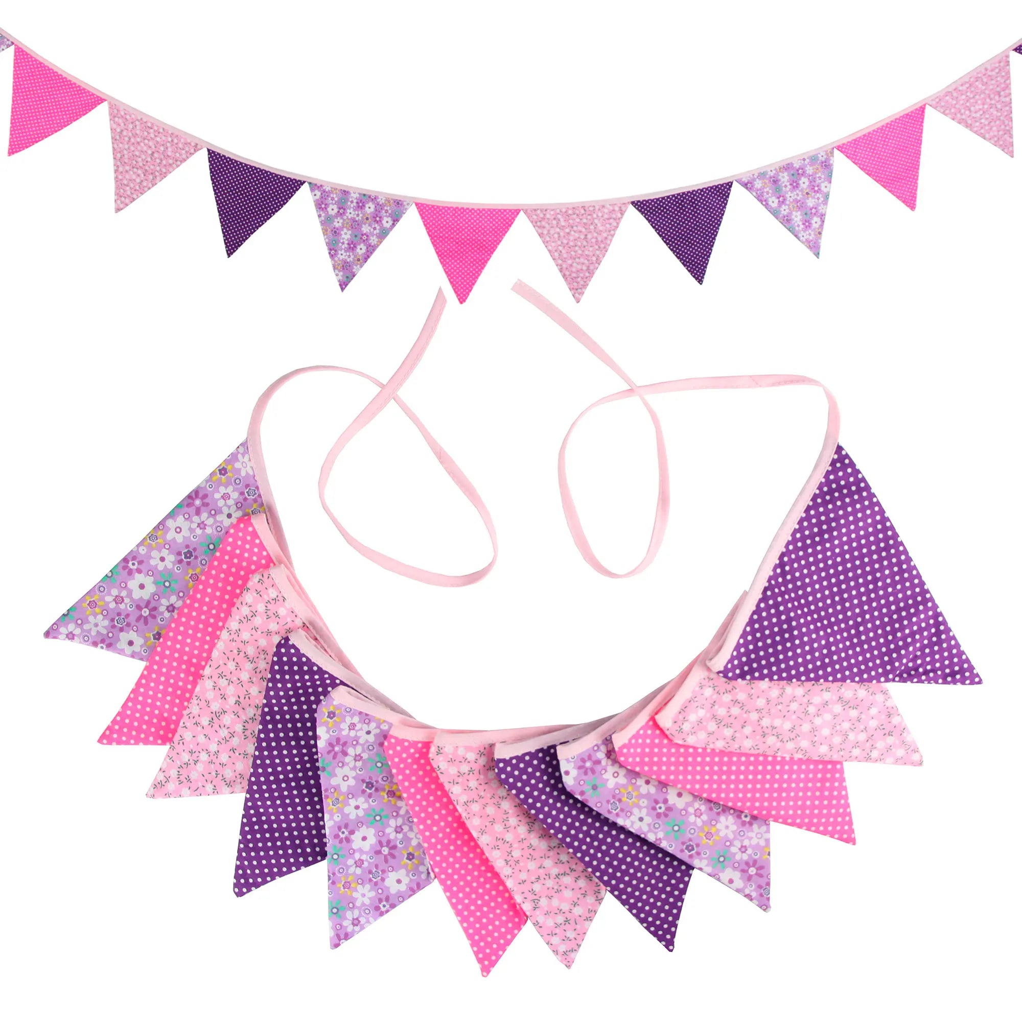 Guirlande Tissu Rose et Violet romantique
