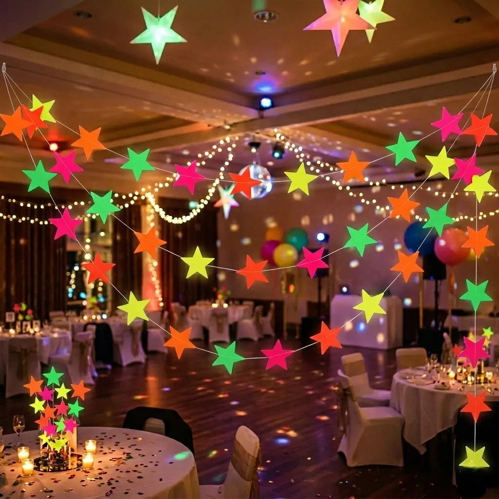 Guirlande d’Etoiles Fluorescents Festive