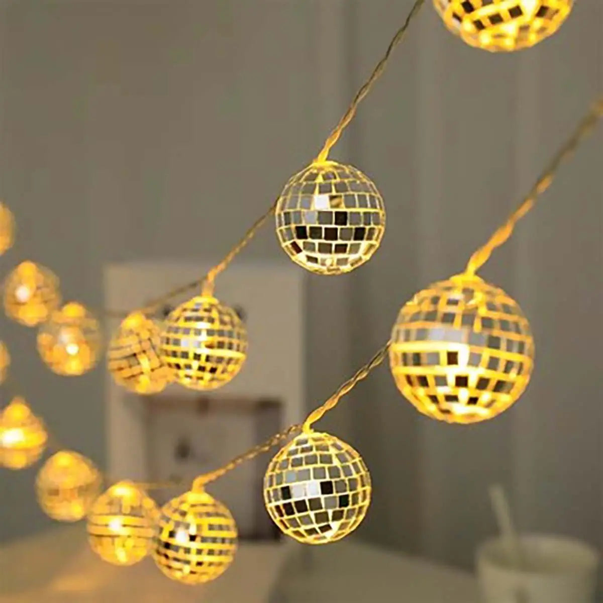 Guirlande de Boules Disco Chaleureux