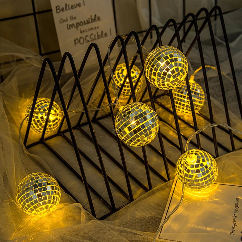 Guirlande de Boules Disco Festive