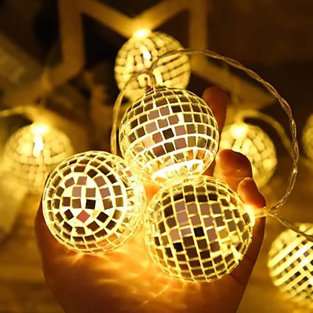Guirlande de Boules Disco Lumineux