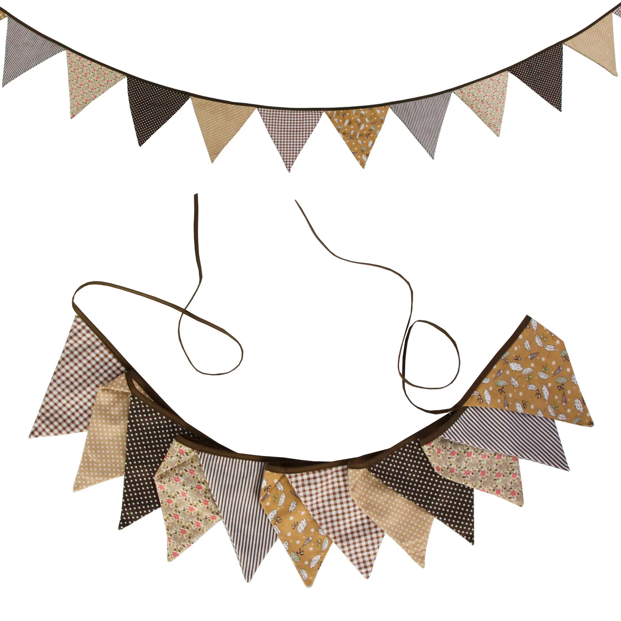 Guirlande de Fanions en Tissu Vintage Raffiné 