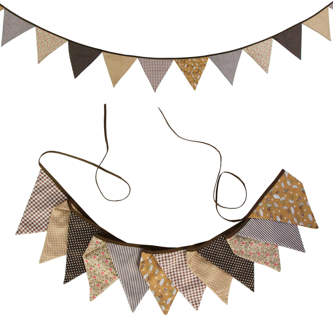 Guirlande de Fanions en Tissu Vintage Raffiné 