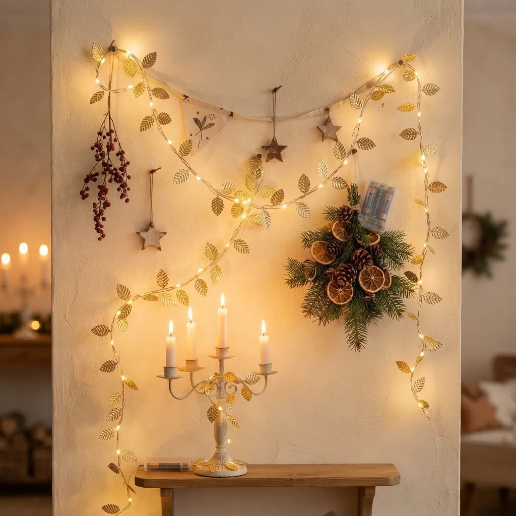 Guirlande de Feuilles à Lumière Minimaliste