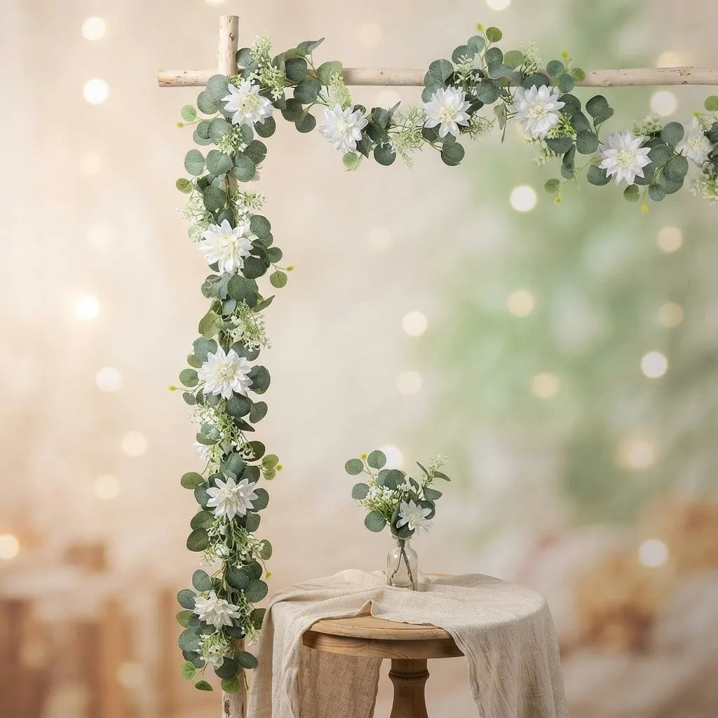 Guirlande de Feuilles d’Eucalyptus à Fleurs Design
