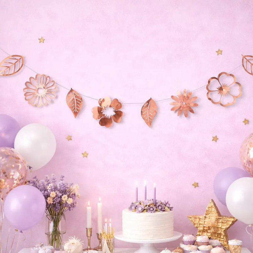 Guirlande de Fleurs Rose Gold 