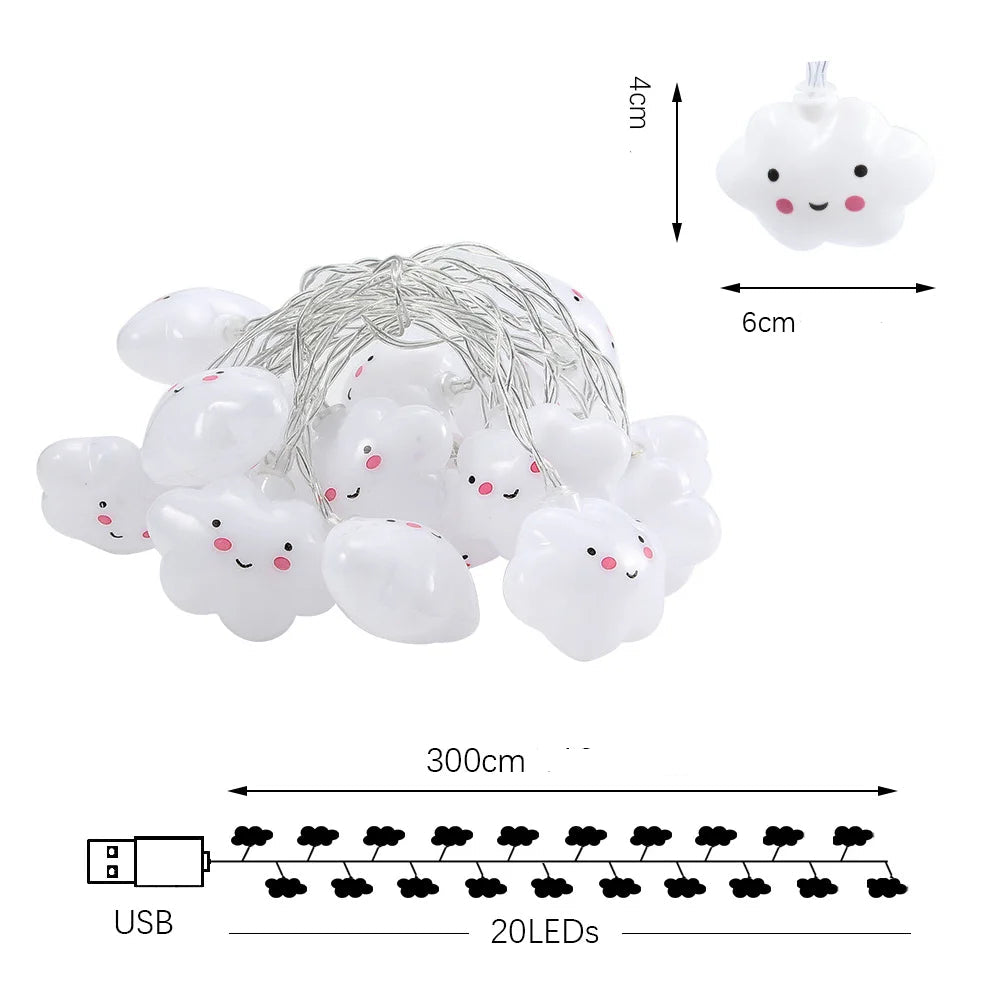 Guirlande de Nuages Lumineux Dimensions