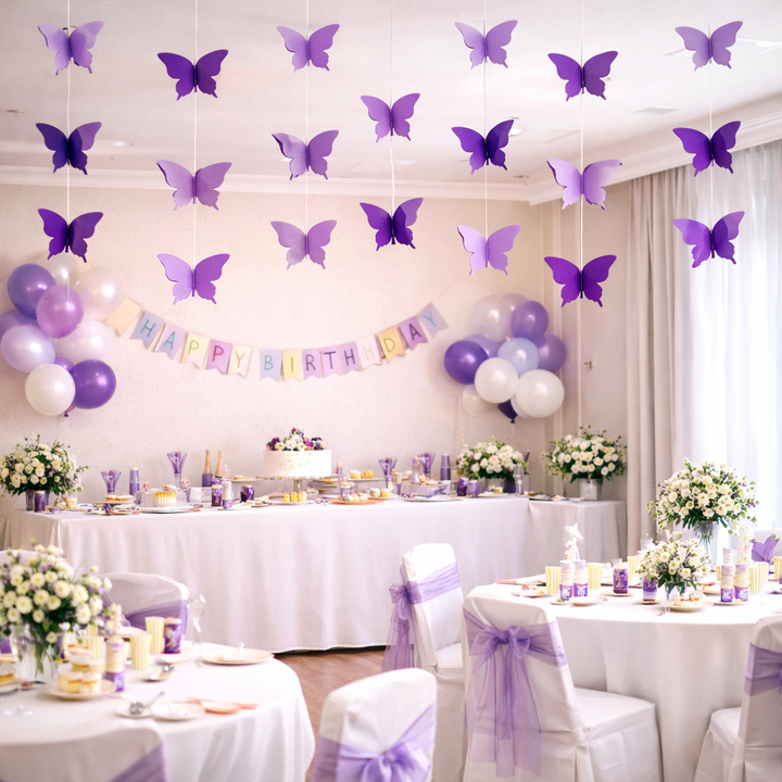 Guirlande de Papillons Violets 